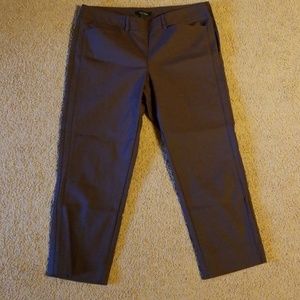 Flat front brown capris